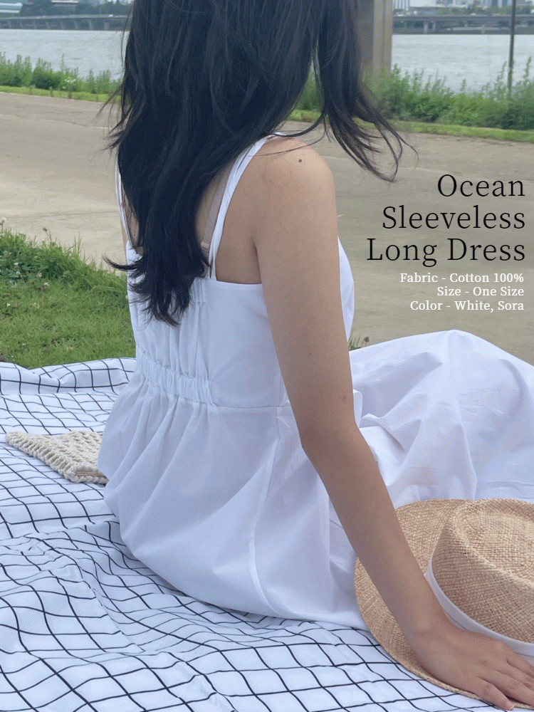 ocean sleeveless long dress