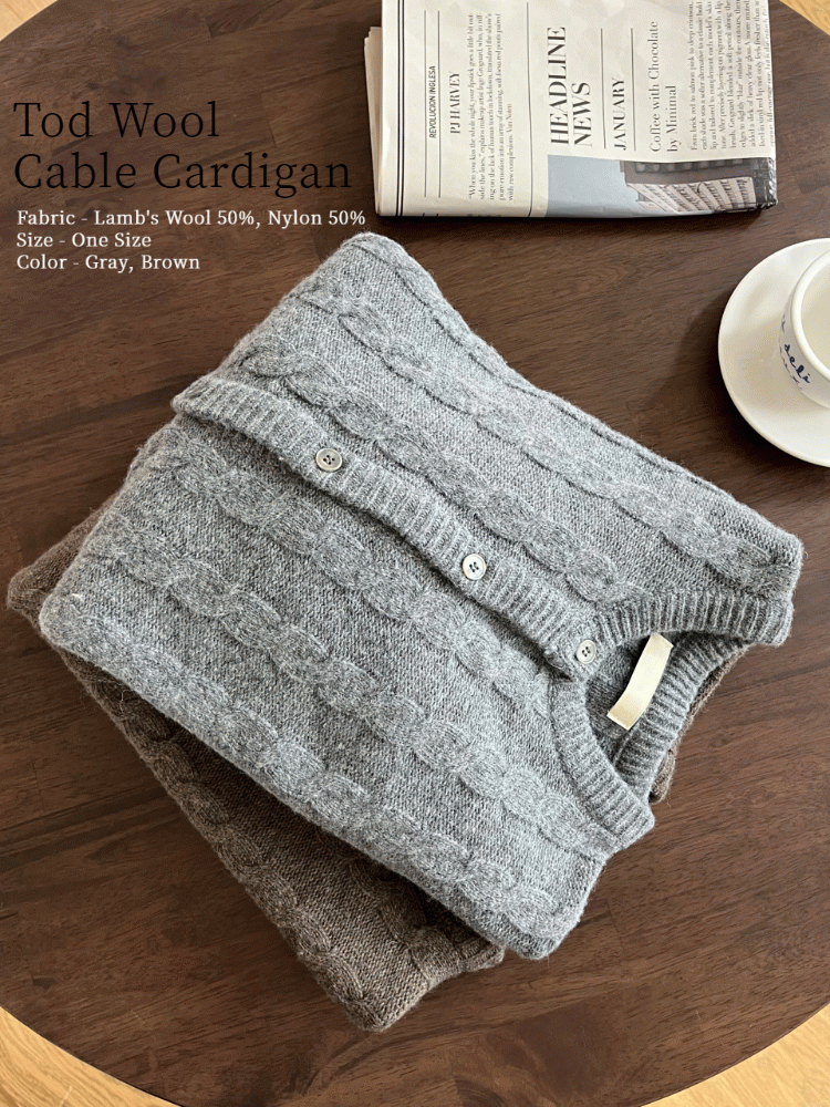 tod wool cable cardigan